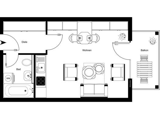 Studio zur Miete auf Zeit 650 € 1 Zimmer 34 m² frei ab 01.08.2026 Wassermannstraße 1A Bamberg 96052