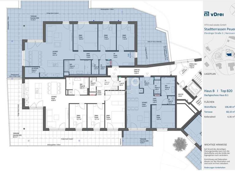 Wohnung zum Kauf - Erstbezug provisionsfrei 591.401 € 4 Zimmer 105,6 m² frei ab 30.06.2027 Peuerbach 4722
