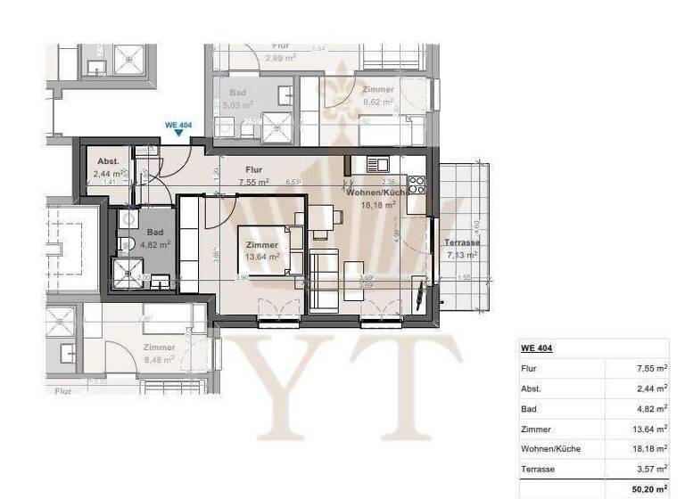 Terrassenwohnung zur Miete - Erstbezug 795 € 2 Zimmer 50 m² EG Biesenthal 16359