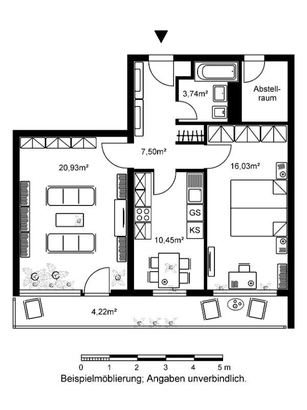 Wohnung zur Miete 653 € 2 Zimmer 62 m²<br/>Wohnfläche 16.<br/>Geschoss Gartenfeldstrasse 121 Wahlbezirk 07 Bad Homburg vor der Höhe 61350