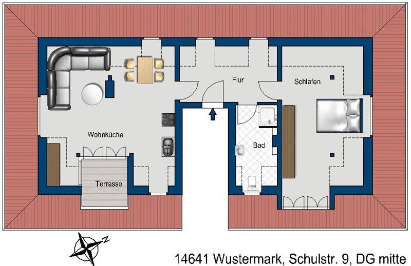 Wohnung zur Miete 858 € 2 Zimmer 78 m²<br/>Wohnfläche 2.<br/>Geschoss 07.02.2025<br/>Verfügbarkeit Schulstr. 9 Elstal Wustermark 14641