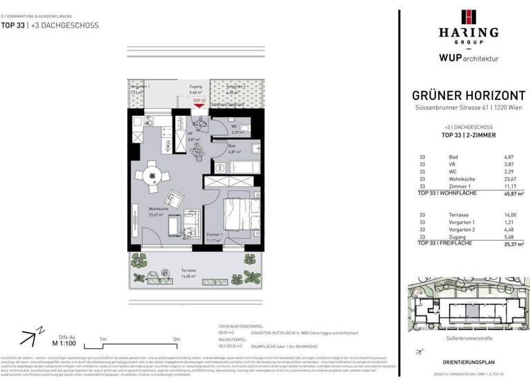 Wohnung zum Kauf - Erstbezug 315.500 € 2 Zimmer 45,9 m² 3. Geschoss Süßenbrunner Straße 61 Wien 1220