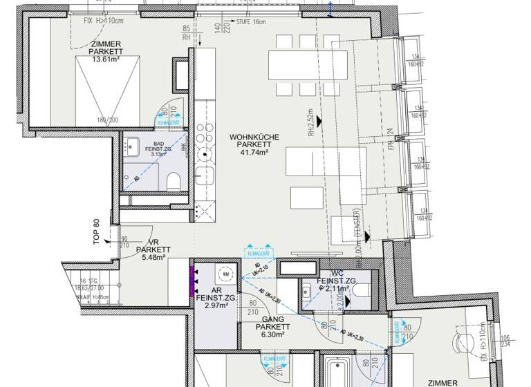 Penthouse zum Kauf - Erstbezug 1.190.800 € 4 Zimmer 108,1 m² 7. Geschoss Arndtstraße 50 Wien 1120