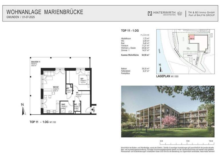 Wohnung zum Kauf - Erstbezug 600.000 € 3 Zimmer 64,9 m² Gmunden 4810