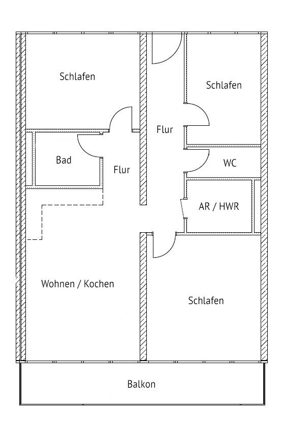 Wohnung zur Miete 1.100 € 4 Zimmer 98 m²<br/>Wohnfläche 3.<br/>Geschoss Robert-Koch-Straße 76 Schkeuditz Schkeuditz 04435