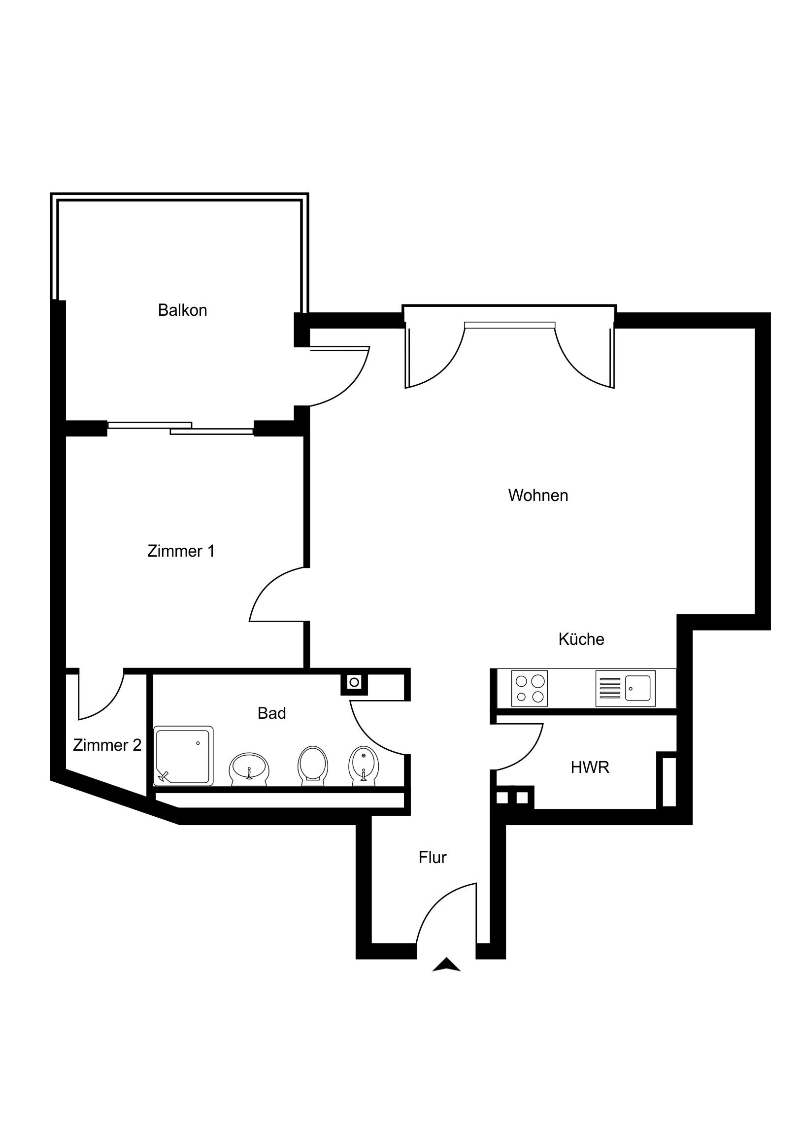 Wohnung zum Kauf 665.000 € 2 Zimmer 75 m²<br/>Wohnfläche 2.<br/>Geschoss Groß Flottbek Hamburg 22607