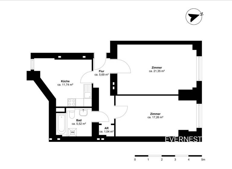 Wohnung zum Kauf 309.000 € 2 Zimmer 61,6 m² Friedrichshain Berlin 10247