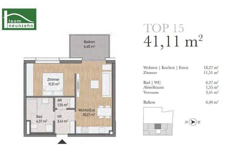 Wohnung zum Kauf provisionsfrei 196.655 € 2 Zimmer 41,1 m² 2. Geschoss Eggenberg Graz 8020