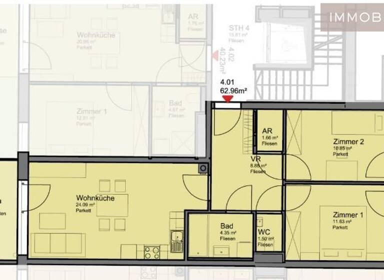 Wohnung zur Miete 796 € 3 Zimmer 70,3 m² EG frei ab 01.05.2026 Wiener Neustadt 2700