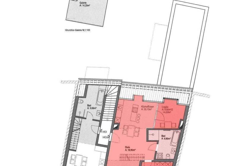 Wohnung zur Miete 995 € 2 Zimmer 87,6 m² 2. Geschoss frei ab sofort Johannesstraße 32 Altstadt Erfurt 99084