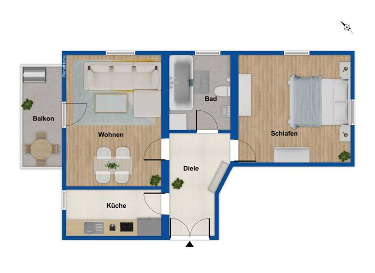 Wohnung zum Kauf 143.000 € 2 Zimmer 58,6 m²<br/>Wohnfläche EG<br/>Geschoss Radebeul 01445