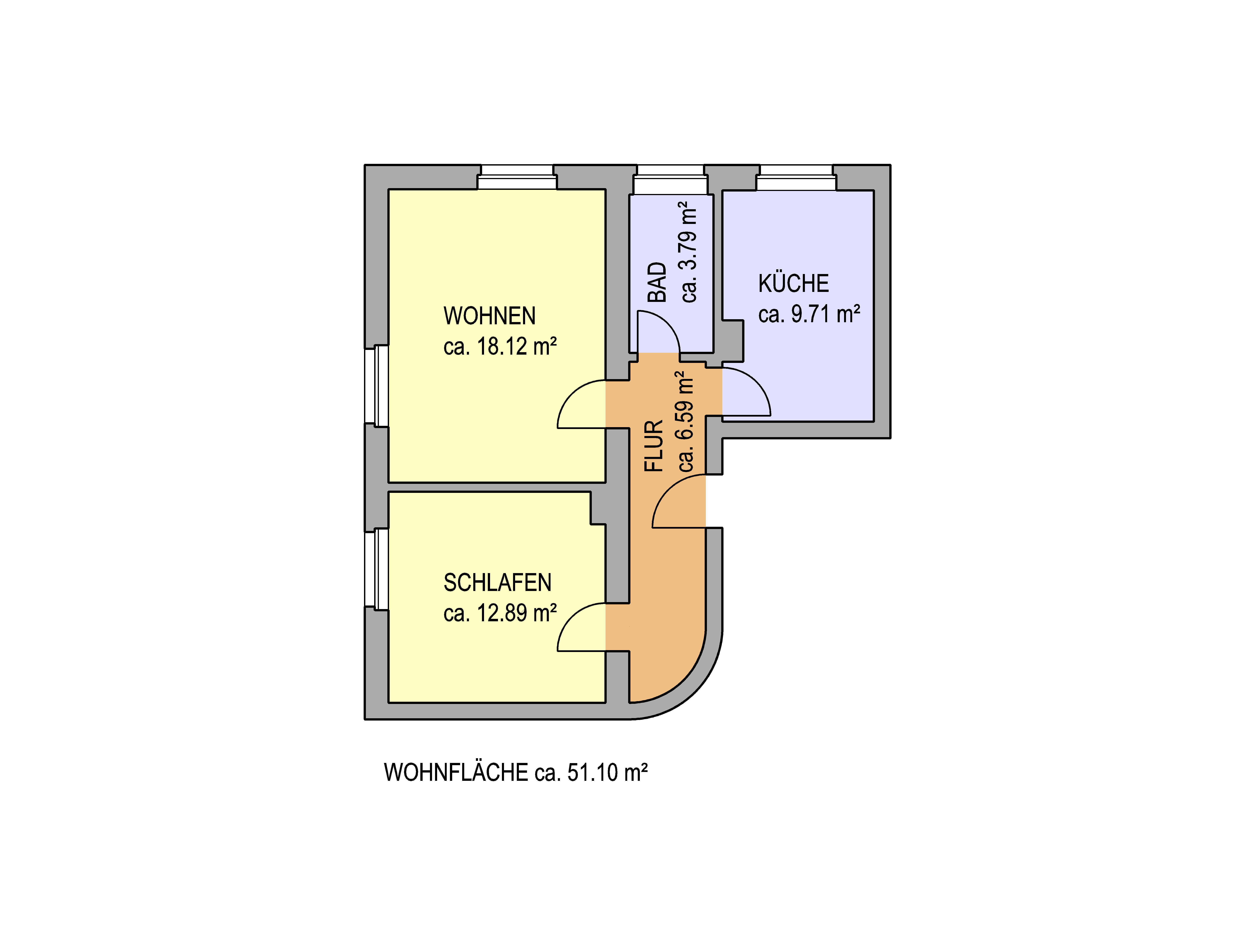 Wohnung zur Miete 370 € 2 Zimmer 51,1 m²<br/>Wohnfläche EG<br/>Geschoss 01.03.2025<br/>Verfügbarkeit Lessingstraße 15 Bitterfeld Bitterfeld-Wolfen 06749