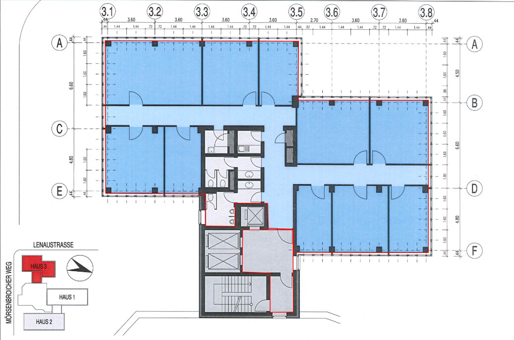 Bürofläche zur Miete provisionsfrei 12,50 € 332 m²<br/>Bürofläche Rath Düsseldorf 40470