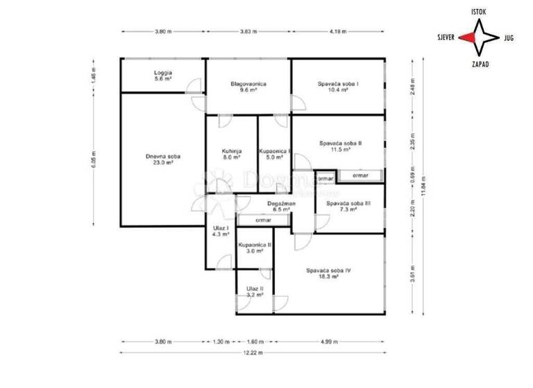 Wohnung zum Kauf 426.000 € 5 Zimmer 106 m² 2. Geschoss Vrbik - Cvjetno naselje