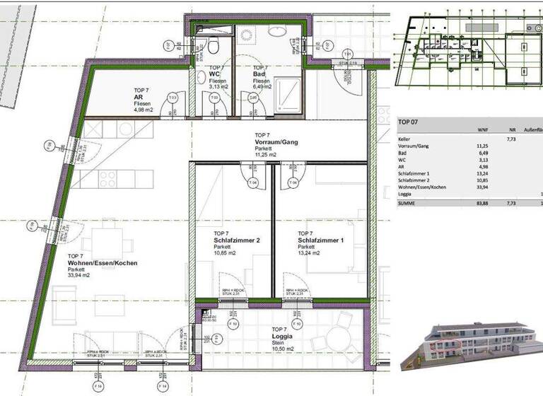 Wohnung zur Miete - Erstbezug 1.007 € 3 Zimmer 83,9 m² 1. Geschoss frei ab sofort Lienz 9900