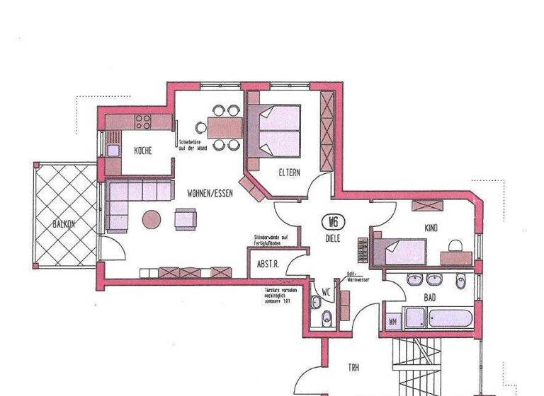 Wohnung zur Miete 900 € 3 Zimmer 87,5 m² 1. Geschoss frei ab 01.05.2026 Pfullingen 72793