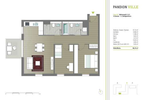 Wohnung zur Miete 700 € 3 Zimmer 86 m²<br/>Wohnfläche ab sofort<br/>Verfügbarkeit Fritz-Bauer-Straße Finkenhof Bonn 53123