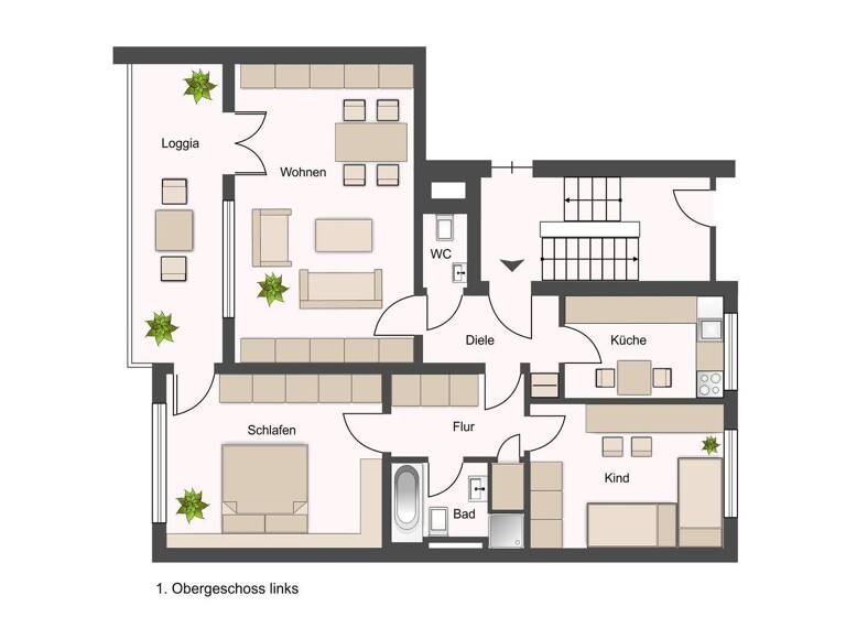 Wohnung zur Miete 842 € 3 Zimmer 88 m² 1. Geschoss Joseph-Haydn-Straße 5 Bockum-Hövel Hamm 59075