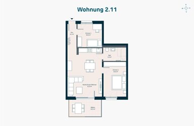 Wohnung zum Kauf provisionsfrei 369.000 € 3 Zimmer 70,9 m² 1. Geschoss Bachwiesen Zirndorf Zirndorf 90513