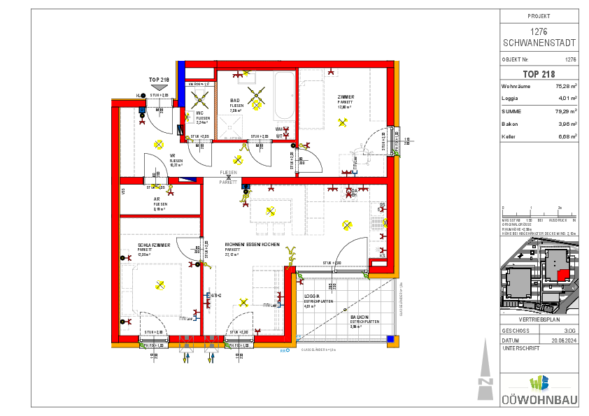 Wohnung zur Miete 888 € 3 Zimmer 75,3 m²<br/>Wohnfläche 3.<br/>Geschoss Alleehof 4 und 5 Schwanenstadt 4690