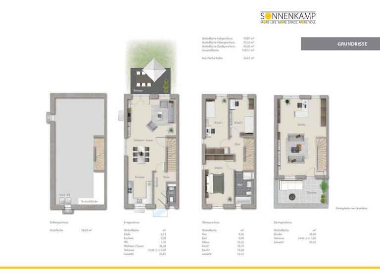 Reihenendhaus zur Miete 1.849 € 5 Zimmer 158 m² 355 m² Grundstück frei ab sofort Sonnenkamp Allee Reislingen Wolfsburg 38446