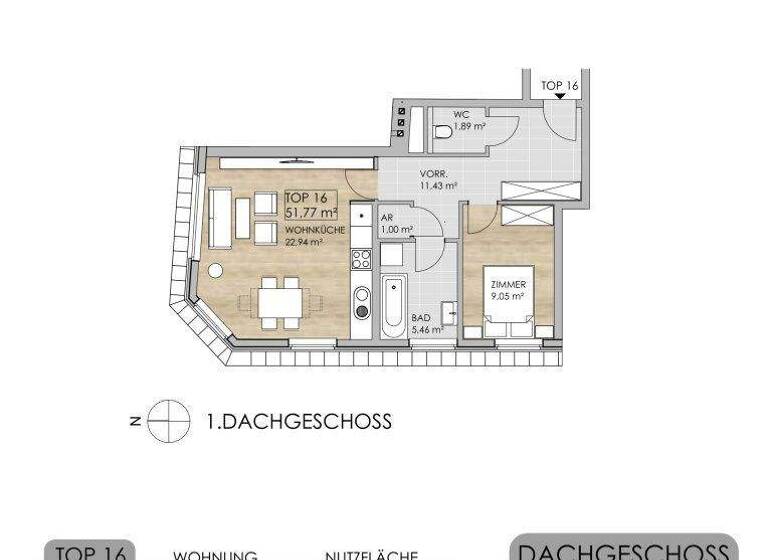 Wohnung zum Kauf 319.000 € 2 Zimmer 51,8 m² 3. Geschoss Bergsteiggasse Wien 1170
