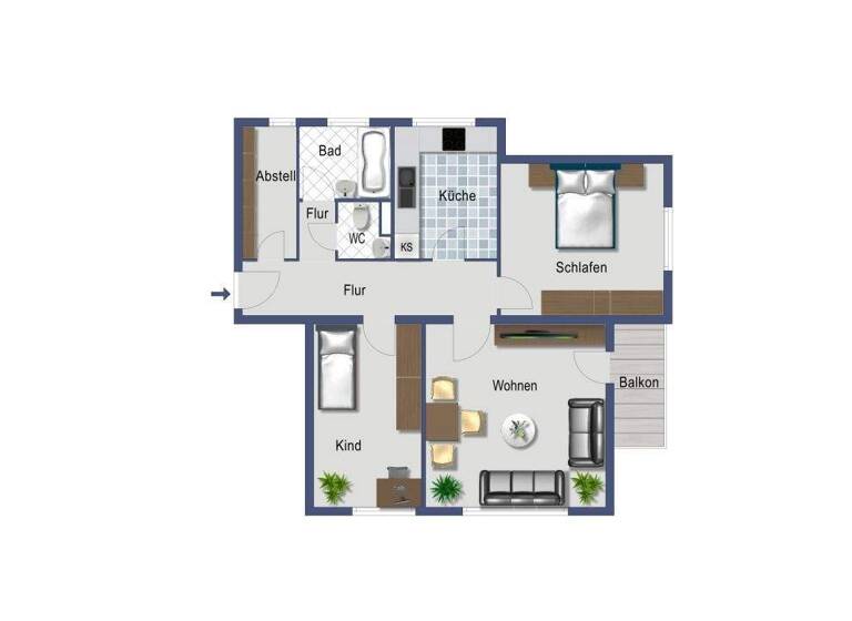 Wohnung zum Kauf provisionsfrei 281.000 € 3 Zimmer 67,7 m² 4. Geschoss Oswaltstraße 28 Niederursel Frankfurt am Main 60439
