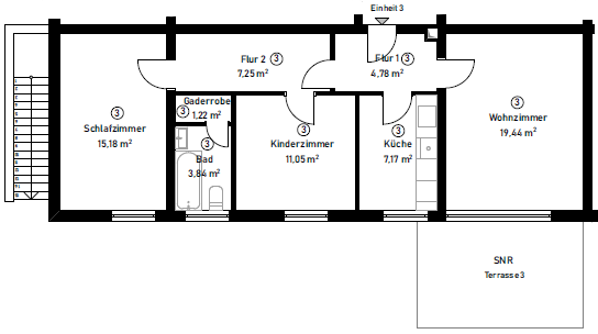 Terrassenwohnung zur Miete 1.060 € 3 Zimmer 75 m²<br/>Wohnfläche EG<br/>Geschoss 01.03.2025<br/>Verfügbarkeit Eichelstraße 47-49 Reisholz Düsseldorf 40599