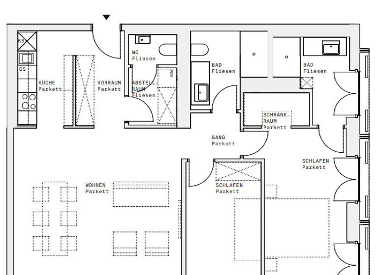 Wohnung zur Miete - Erstbezug 1.818 € 3 Zimmer 91,4 m² 14. Geschoss Wien 1220