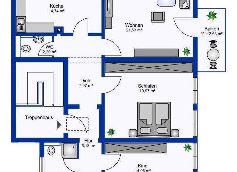 Wohnung zur Miete 1.450 € 3 Zimmer 97 m² 2. Geschoss Sudetenstraße 11 Geretsried 82538