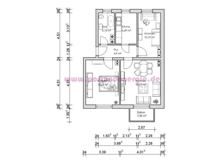Wohnung zur Miete 356 € 3 Zimmer 59,4 m² 3. Geschoss frei ab 01.07.2026 Lüneburger Straße 8 Alte Neustadt Magdeburg 39106