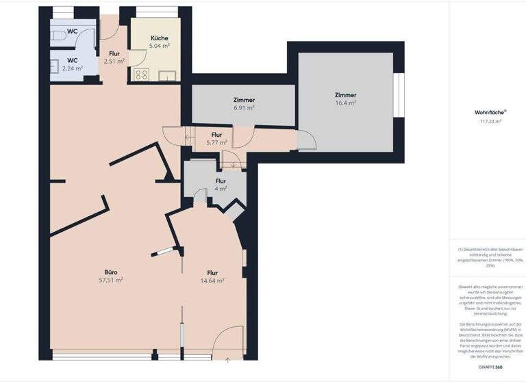 Bürofläche zur Miete 1.000 € 117 m² Bürofläche Bomlitz 29699