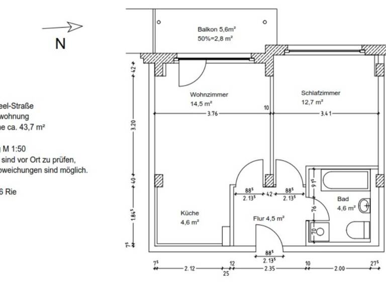 Wohnung zur Miete 517 € 2 Zimmer 45 m² Geschoss 4/4 frei ab sofort Wendorf Wismar 23968