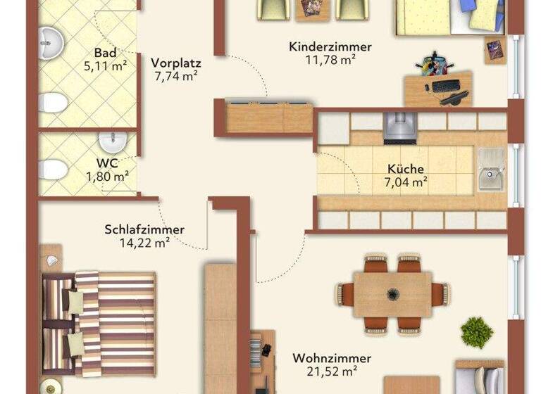 Wohnung zum Kauf 195.000 € 3 Zimmer 76,6 m² 12. Geschoss Eichwasen Schwabach 91126