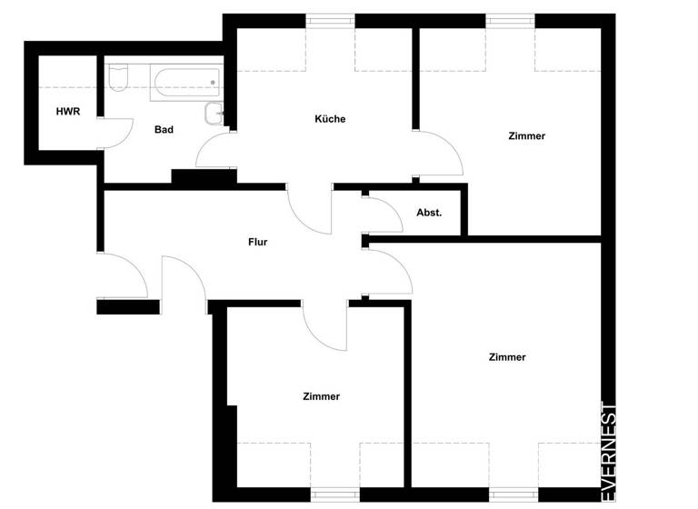 Wohnung zum Kauf 189.000 € 3 Zimmer 82,6 m² 4. Geschoss Huttrop Essen 45138