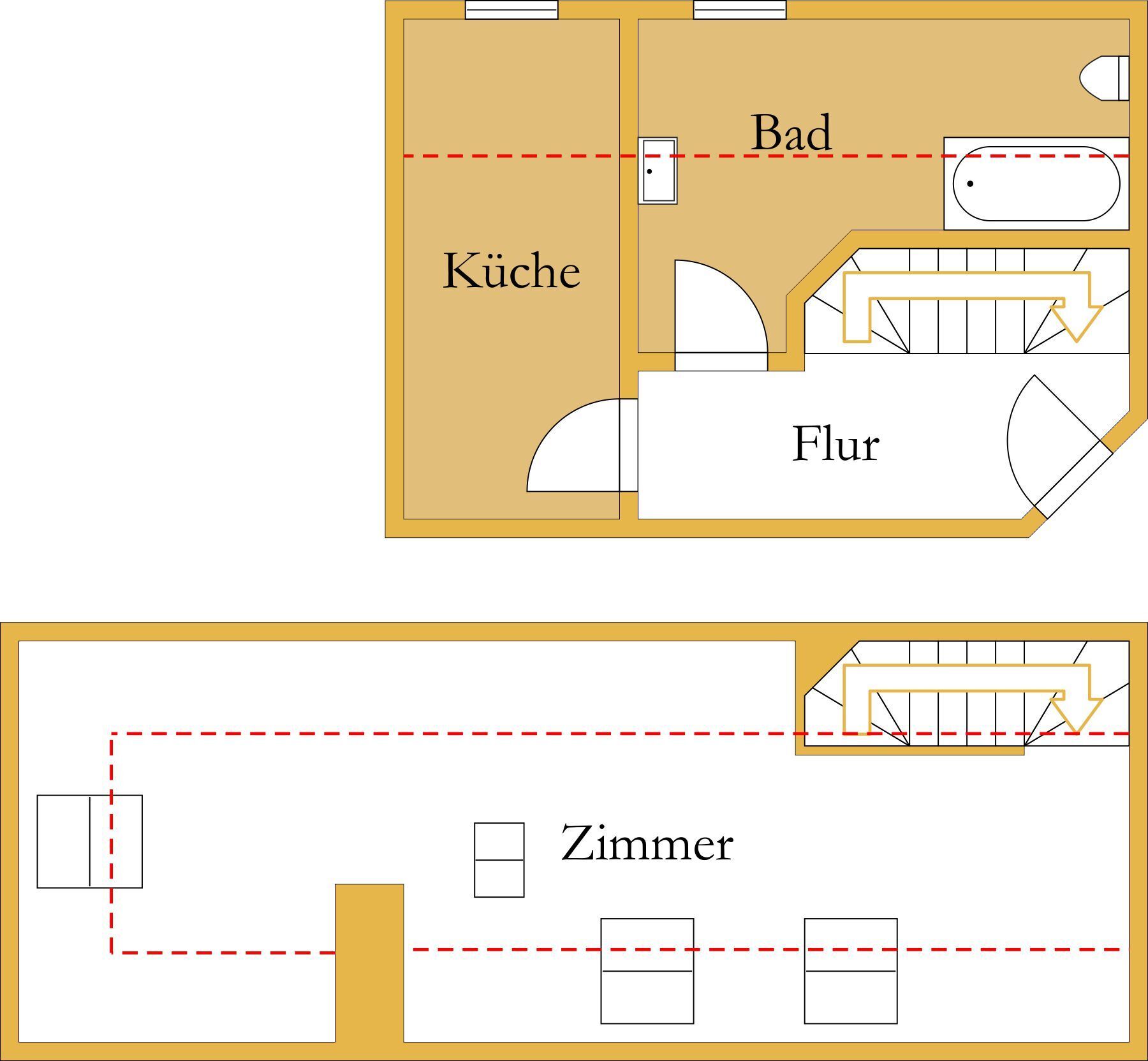 Maisonette zur Miete 350 € 1 Zimmer 58 m²<br/>Wohnfläche 3.<br/>Geschoss Köthen Köthen (Anhalt) 06366