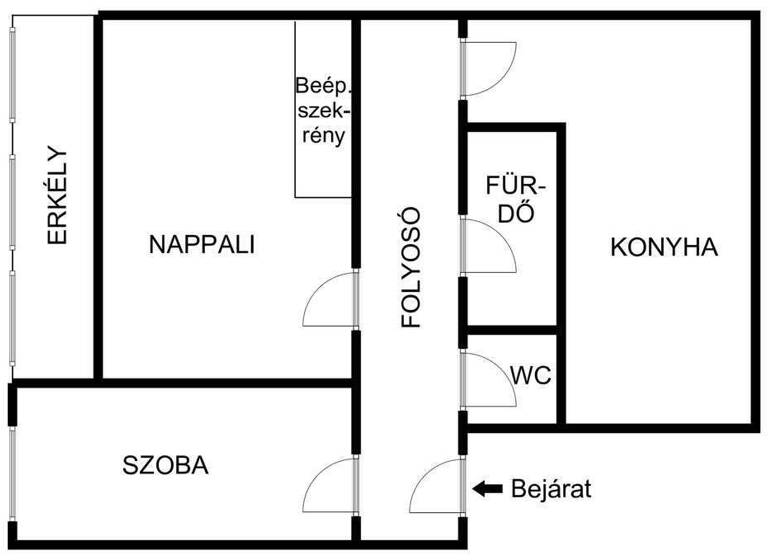 Wohnung zum Kauf 162.900 € 1,5 Zimmer 60 m² 3. Geschoss Fonyód 8640