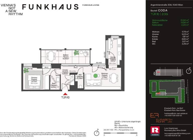 Wohnung zum Kauf - Erstbezug 730.000 € 2 Zimmer 51,9 m² Argentinierstraße 30 Wien 1040