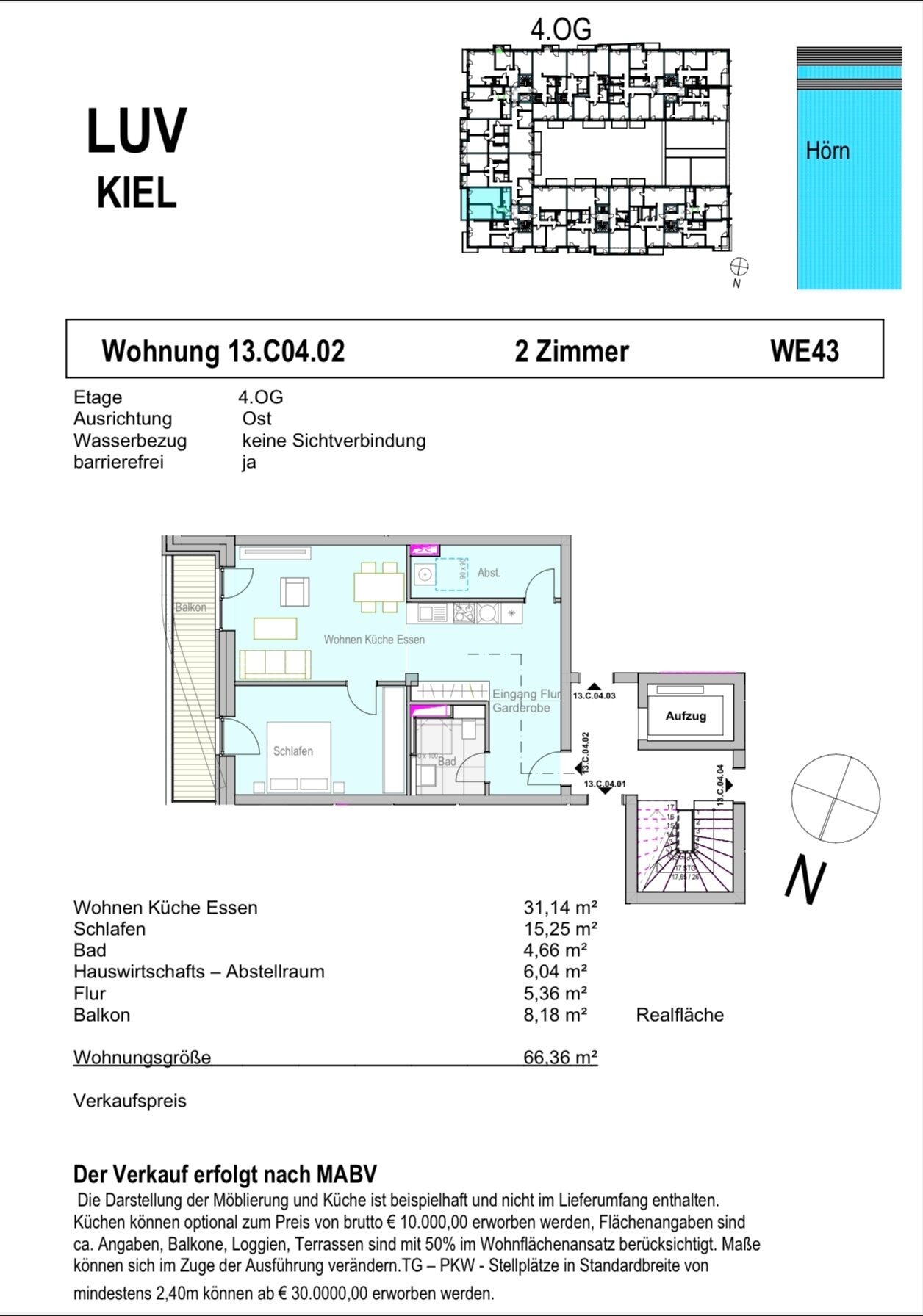 Wohnung zum Kauf provisionsfrei als Kapitalanlage geeignet 273.000 € 2 Zimmer 66,4 m²<br/>Wohnfläche Gaarden - Ost Bezirk 1 Kiel 24143