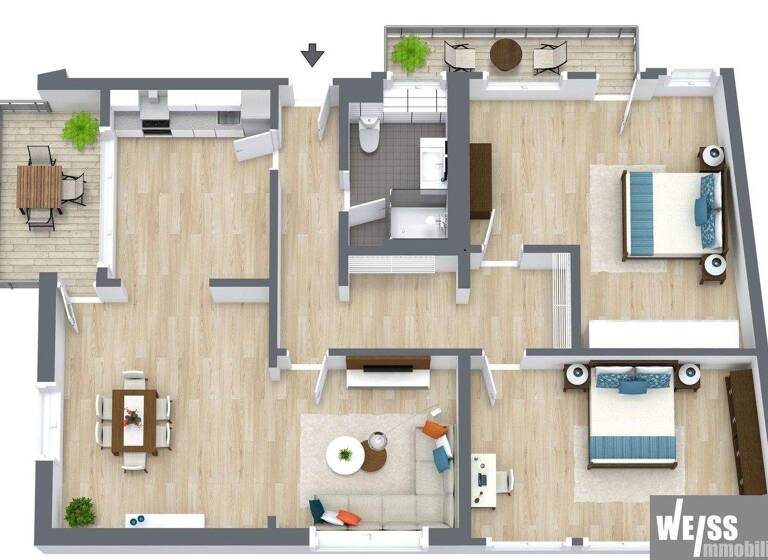 Wohnung zur Miete 2.013 € 3 Zimmer 115 m² 3. Geschoss Wirsbergstraße 10 Altstadt Würzburg 97070