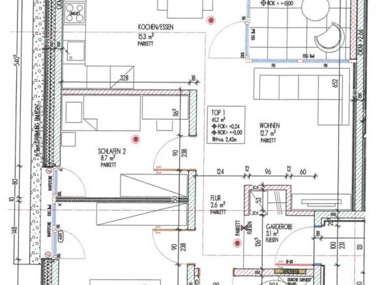 Wohnung zur Miete 1.029 € 3 Zimmer 61,2 m² EG frei ab 01.06.2026 Mühlebacherstraße 34 Dornbirn 6850