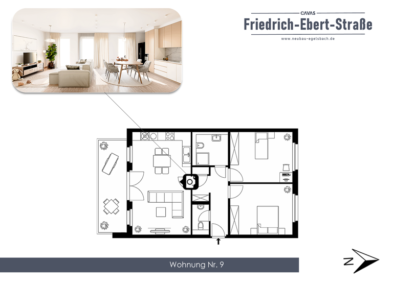 Wohnung zum Kauf - Erstbezug provisionsfrei 429.000 € 3 Zimmer 81,9 m² 1. Geschoss frei ab sofort Friedrich-Ebert-Straße 3 Egelsbach 63329