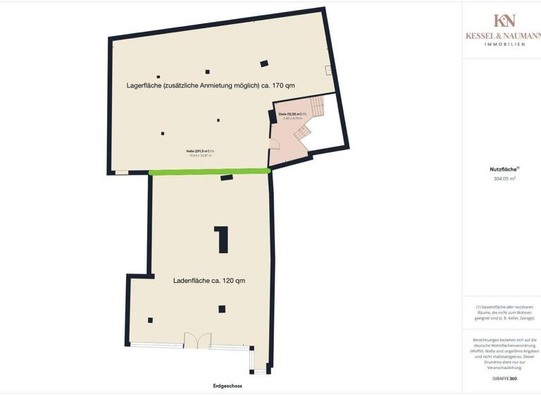 Laden zur Miete 650 € 1 Zimmer 120 m² Verkaufsfläche Illingen 66557