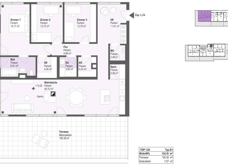 Penthouse zum Kauf - Erstbezug 759.000 € 4 Zimmer 134 m² St. Georgen im Attergau 4880