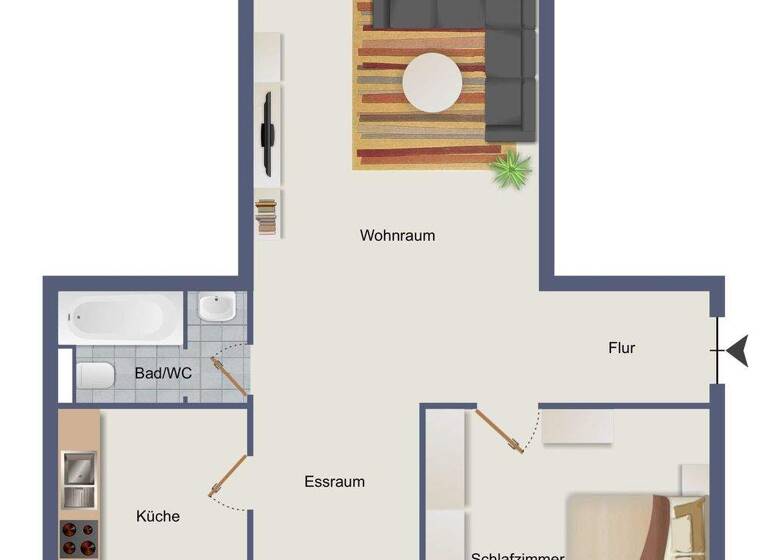 Wohnung zum Kauf 195.000 € 2,5 Zimmer 63,8 m² 1. Geschoss Leonberg 71229