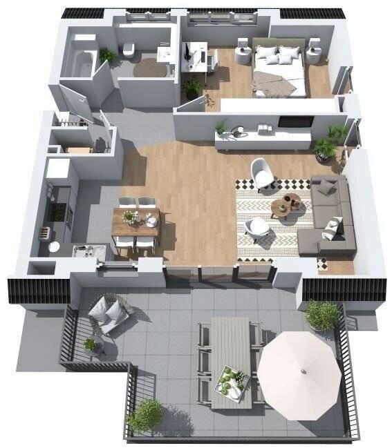 Penthouse zum Kauf provisionsfrei 488.000 € 2 Zimmer 69 m²<br/>Wohnfläche 3.<br/>Geschoss Biebrich Wiesbaden 65203