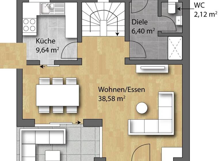 Reihenmittelhaus zum Kauf 949.900 € 6 Zimmer 152,5 m² 170 m² Grundstück Großprüfening-Dechbetten-Königswiesen Regensburg 93051