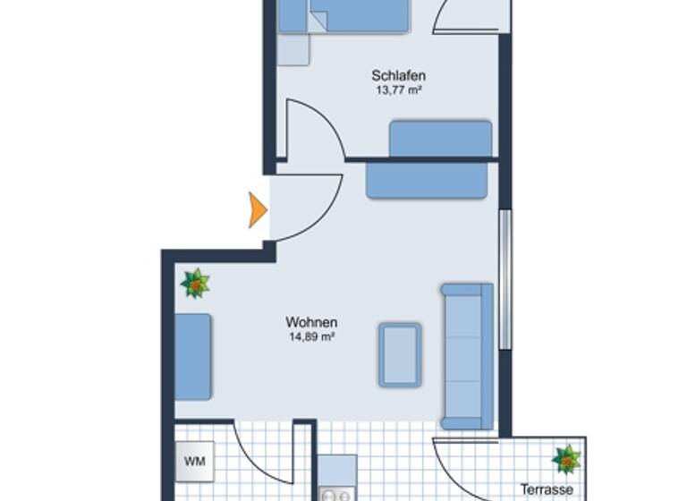 Wohnung zur Miete 580 € 2 Zimmer 47 m² Peter u. Paul Landshut 84028