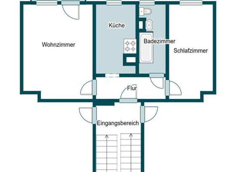 Wohnung zum Kauf 42.000 € 2 Zimmer 42 m² 1. Geschoss Siegmar Chemnitz 09117