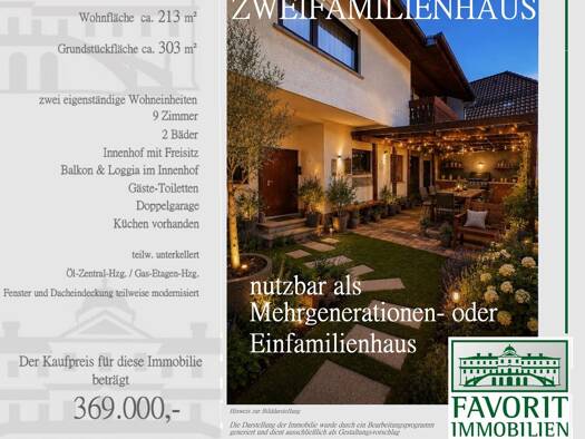 Mehrfamilienhaus zum Kauf 369.000 € 9 Zimmer 213 m² 303 m² Grundstück frei ab sofort Kuppenheim Kuppenheim 76456